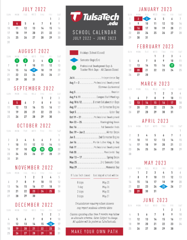 Berryhill Public Schools Tulsa Tech Calendar
